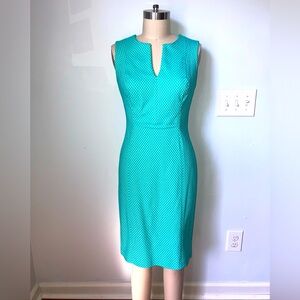 NWOT CHAPS women’s size 6 fitted aqua gingham dress